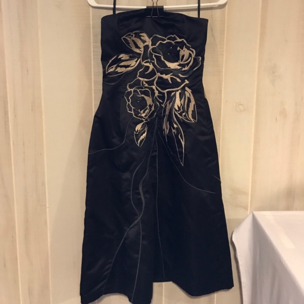White House Black Market black satin dress